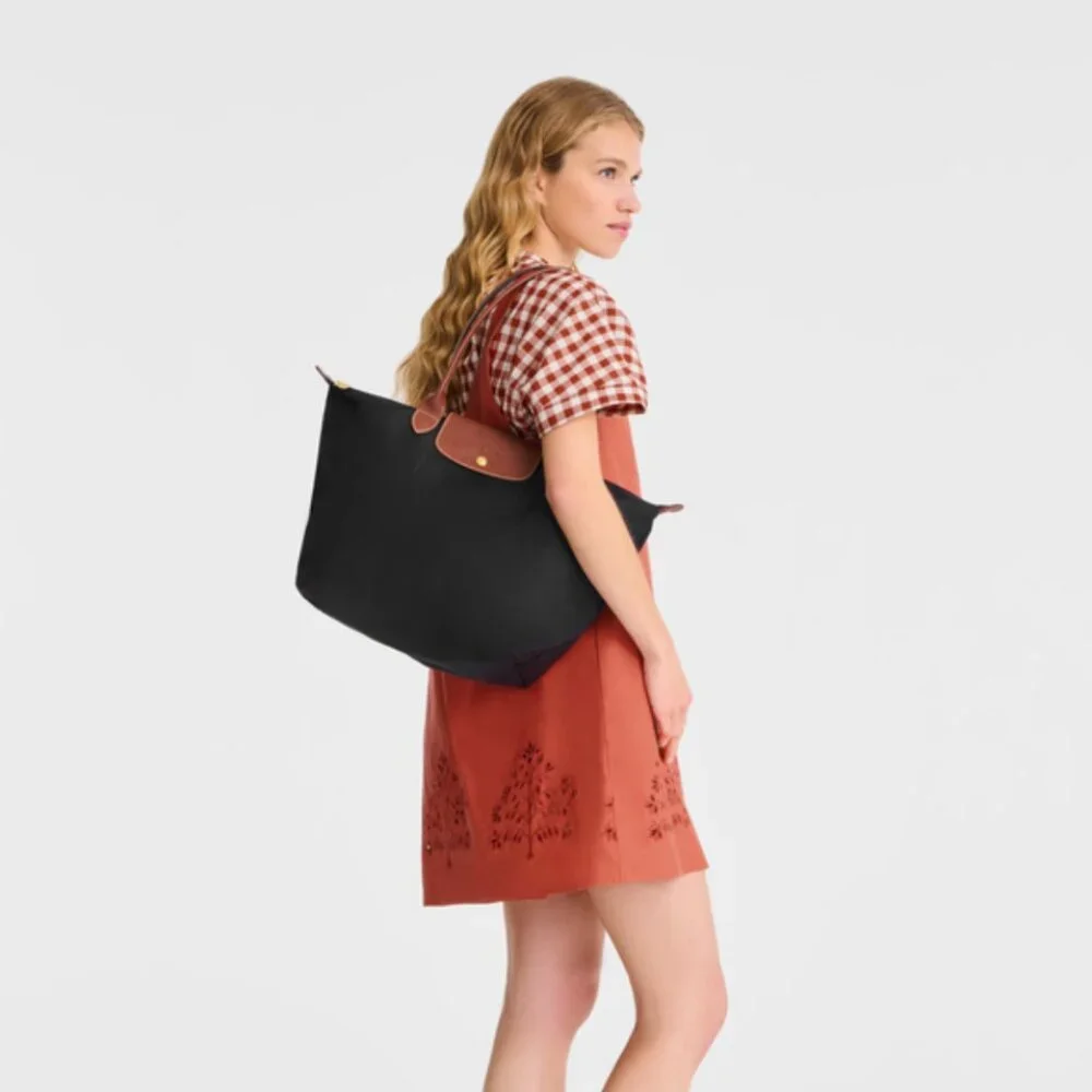 Eiffel tower stamp!!  Black Pliage Original Large Tote - Picture 5 of 6